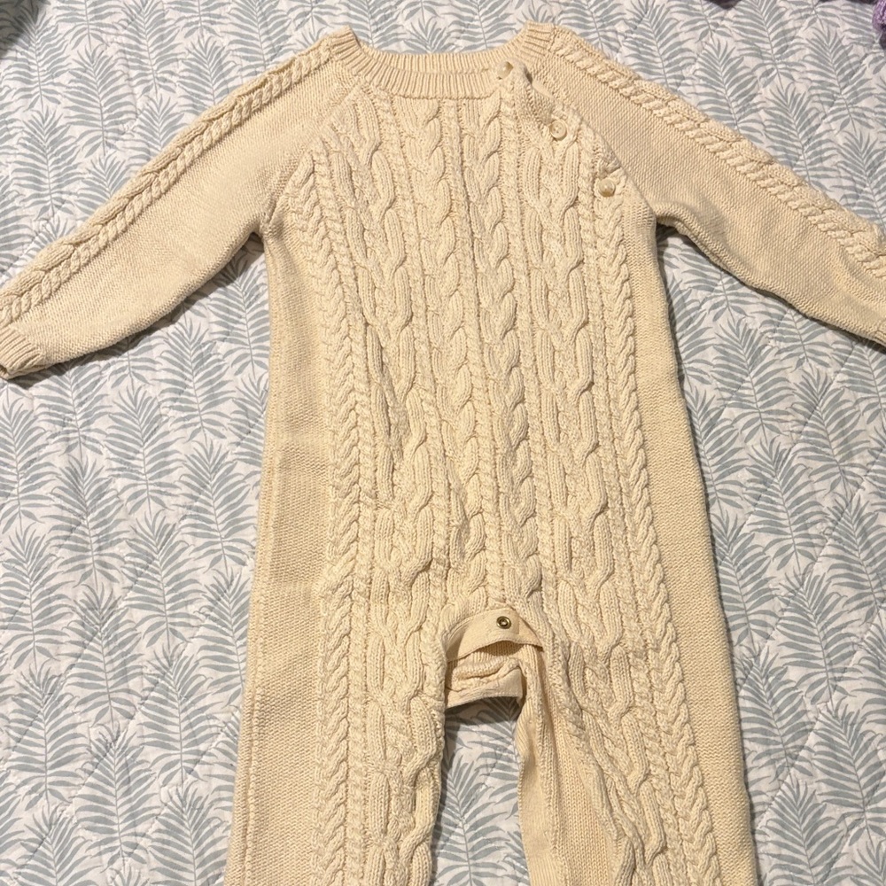 GAP Cream Cable Knit Kids One Piece